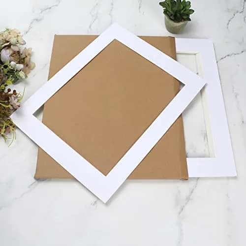ZBEIVAN 11x14 White Picture Mats for 8.5x11 Pictures | Beveled Core Frame Mat Pack of 12 thumbnail 6