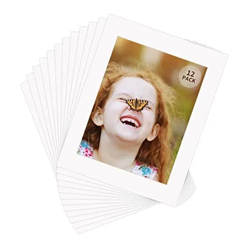 ZBEIVAN 11x14 White Picture Mats for 8.5x11 Pictures | Beveled Core Frame Mat Pack of 12 thumbnail 3