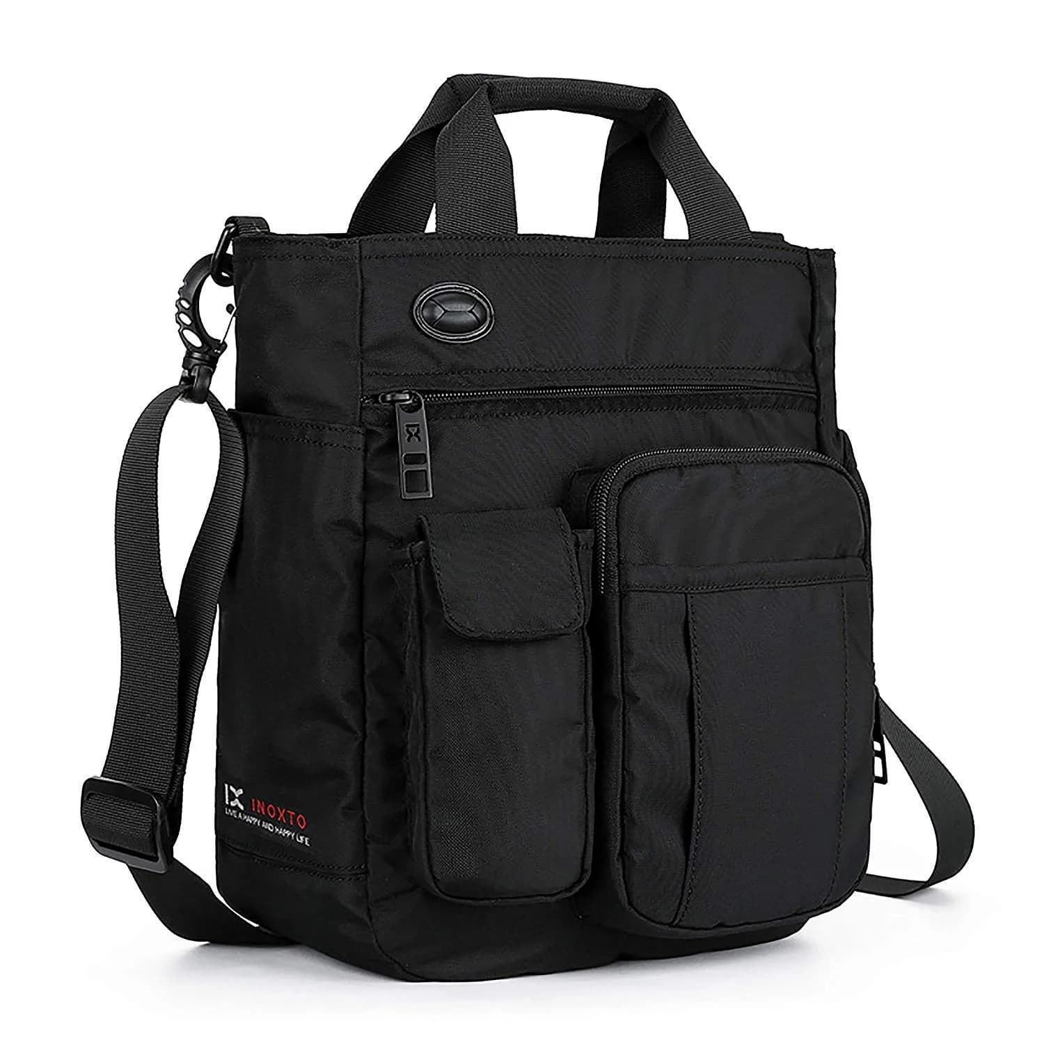 AlwaySky Crossbody Messenger Bag Black | Water-Resistant Nylon for Business, Travel, and Daily Use — Black