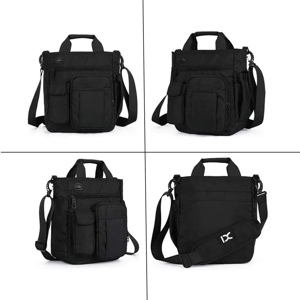 AlwaySky Crossbody Messenger Bag Black | Water-Resistant Nylon for Business, Travel, and Daily Use - view 4