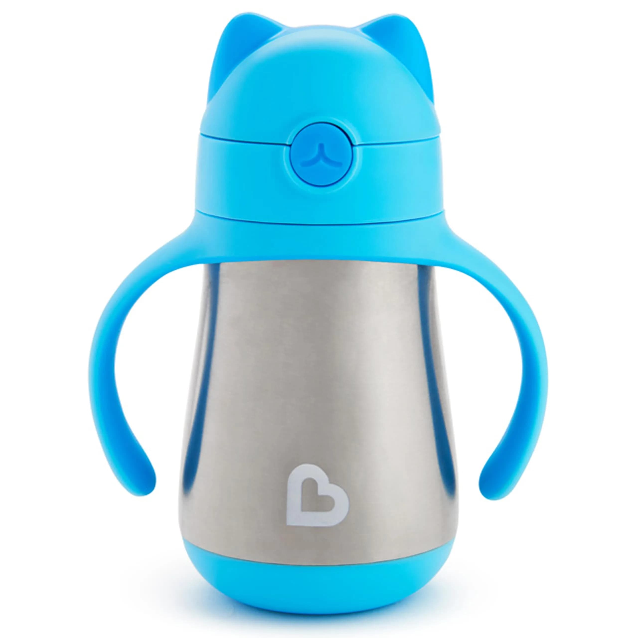 Munchkin Cool Cat Stainless Steel Straw Sippy Cup 237ml (8 Ounce) | Insulated Toddler Cup for Boys & Girls 18+ Months - main product image