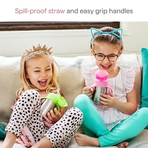 Munchkin Cool Cat Stainless Steel Straw Sippy Cup 237ml (8 Ounce) | Insulated Toddler Cup for Boys & Girls 18+ Months thumbnail 3
