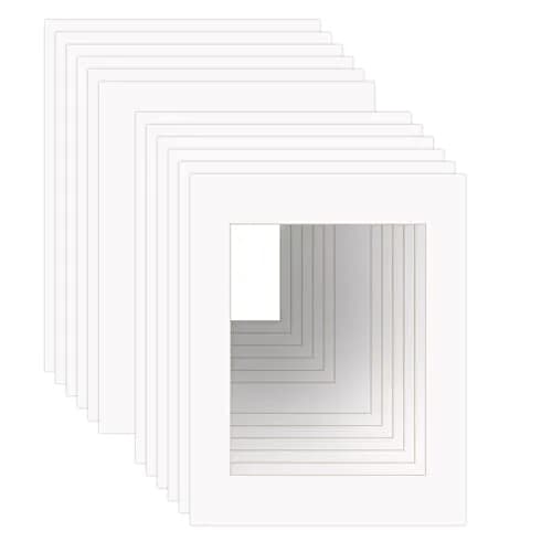ZBEIVAN 11x14 White Picture Mats with Core Bevel Cut for 8x10 Photos | Pack of 12 thumbnail 1