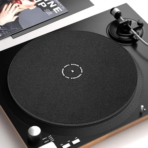Facmogu 12in Turntable Mat for Record Player, Anti Static Wool Felt Slipmat | Reduce Vibration & Record Bumps thumbnail 6