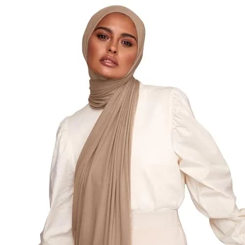 VOILE CHIC Vanilla Jersey Hijab Scarf for Women | 4-Way Stretch, Soft & Non-Slip (70-120 chars) thumbnail 2