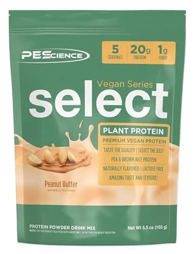 PEScience Select Vegan Protein Powder, Peanut Butter Delight, 5 Servings | Plant-Based, Dairy & Gluten Free, 160g thumbnail 1