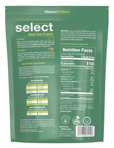 PEScience Select Vegan Protein Powder, Peanut Butter Delight, 5 Servings | Plant-Based, Dairy & Gluten Free, 160g thumbnail 7