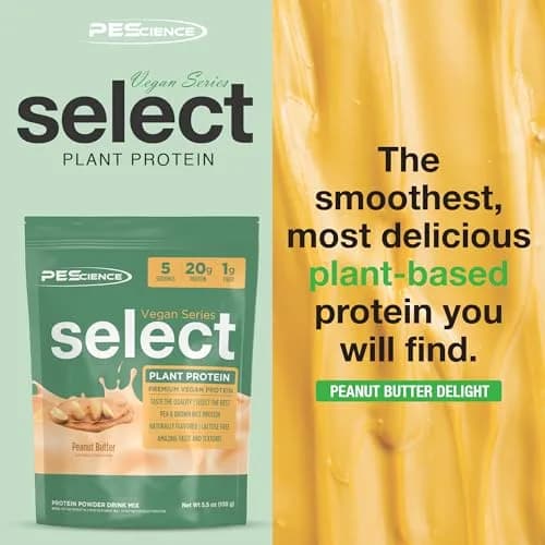 PEScience Select Vegan Protein Powder, Peanut Butter Delight, 5 Servings | Plant-Based, Dairy & Gluten Free, 160g thumbnail 3