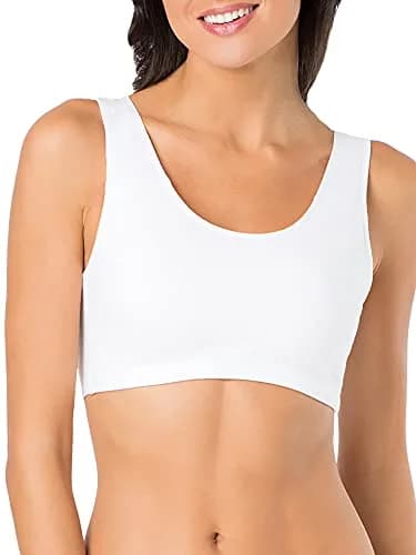 Fruit of the Loom Womens Built Up Tank Style Sports Bra, Mint Chip/White/Grey Heather, 44 US | Cotton Comfort for Low-Impact Activities thumbnail 3