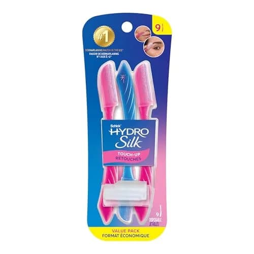 Schick Hydro Silk Touch-Up Dermaplane Razor for Women Face, 9 ct | Multi-purpose Beauty Tool for Eyebrows, Peach Fuzz & Exfoliation thumbnail 1