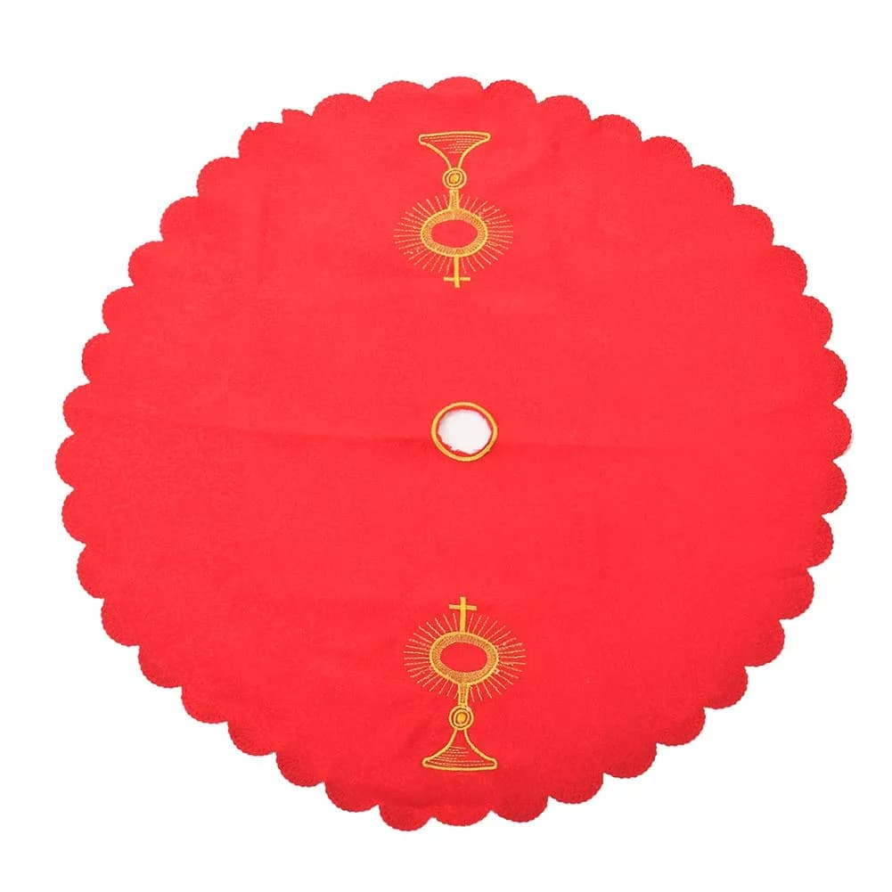 BLESSUME Altar Cloth Chalice Pall Chalice Veil | 45cm Round Polyester Church Altar Linen
