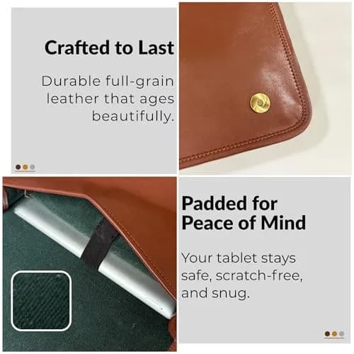RUSTIC TOWN Leather Messenger Bag for 10.5-Inch iPad/Tablet - Small Shoulder Saddle Bag | Retro Brown Full Grain Goat Leather thumbnail 6