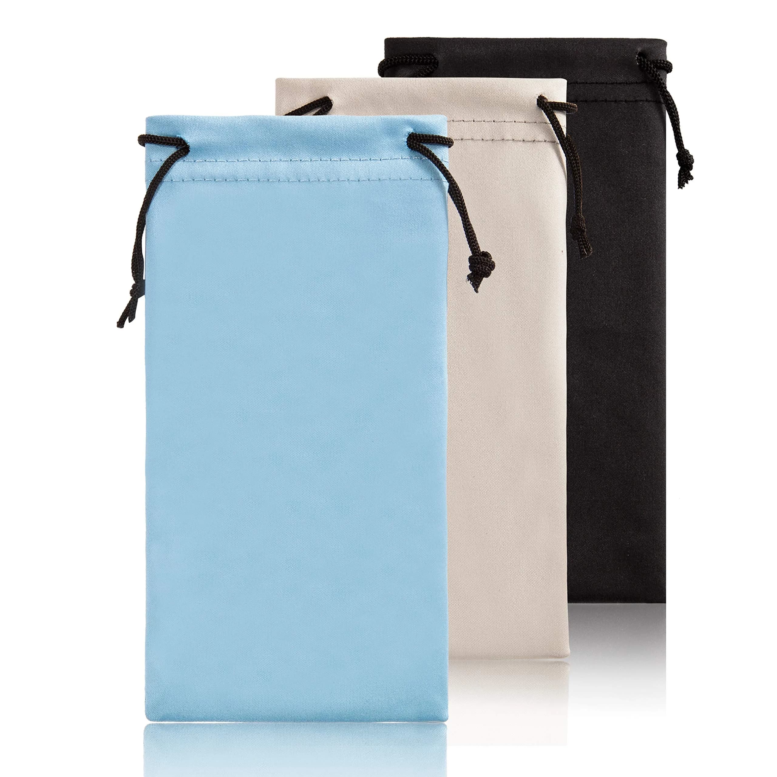 TRIUMPH VISION Soft Eyeglass Case 3 Pack | Microfiber Pouch for Glasses & Sunglasses