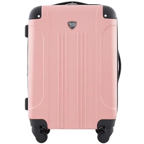 Travelers Club Chicago Hardside Expandable Spinner Luggage, Rose Gold, 22" Carry-On thumbnail 1
