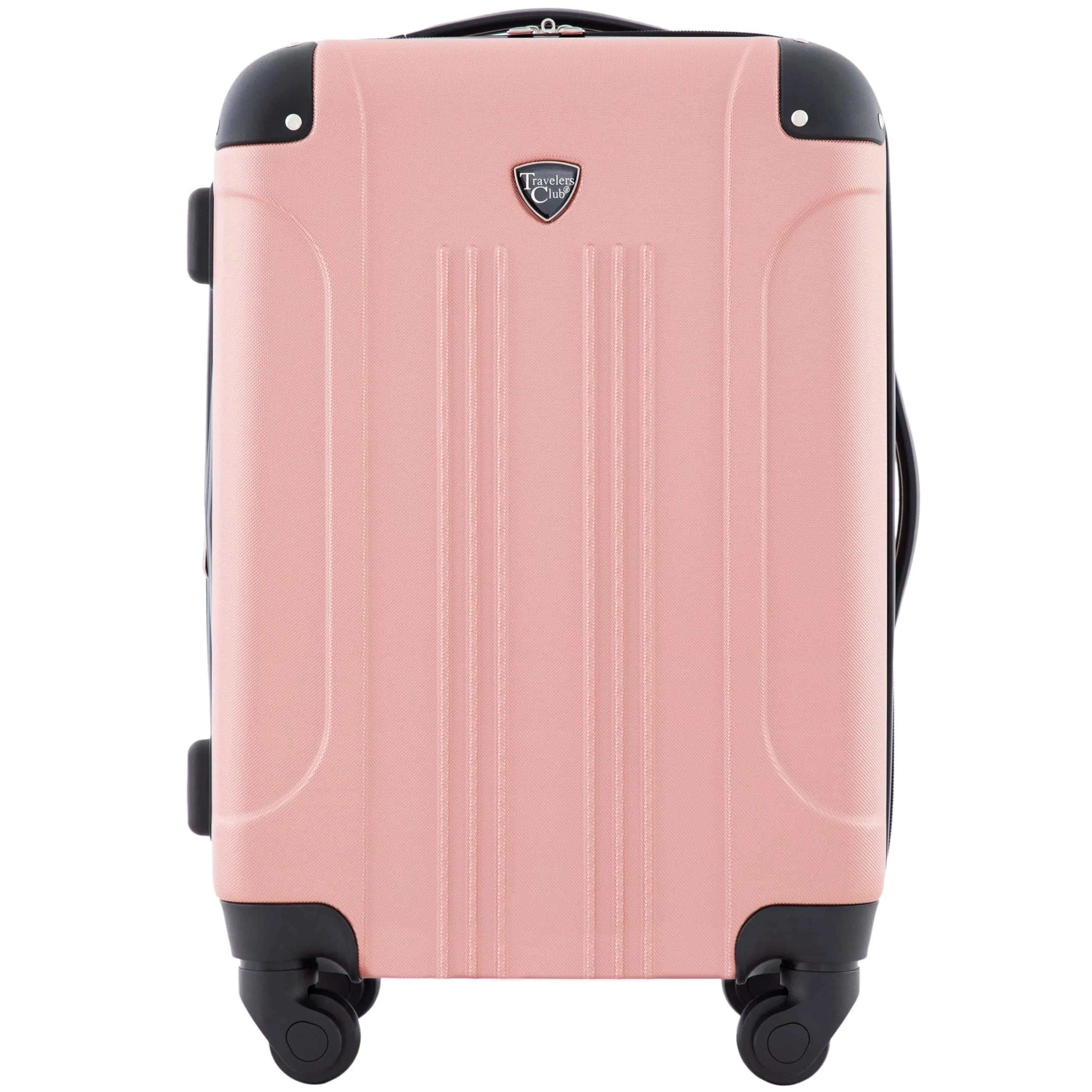 Travelers Club Chicago Hardside Expandable Spinner Luggage, Rose Gold, 22" Carry-On