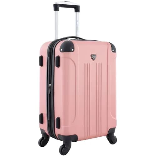 Travelers Club Chicago Hardside Expandable Spinner Luggage, Rose Gold, 22" Carry-On thumbnail 3