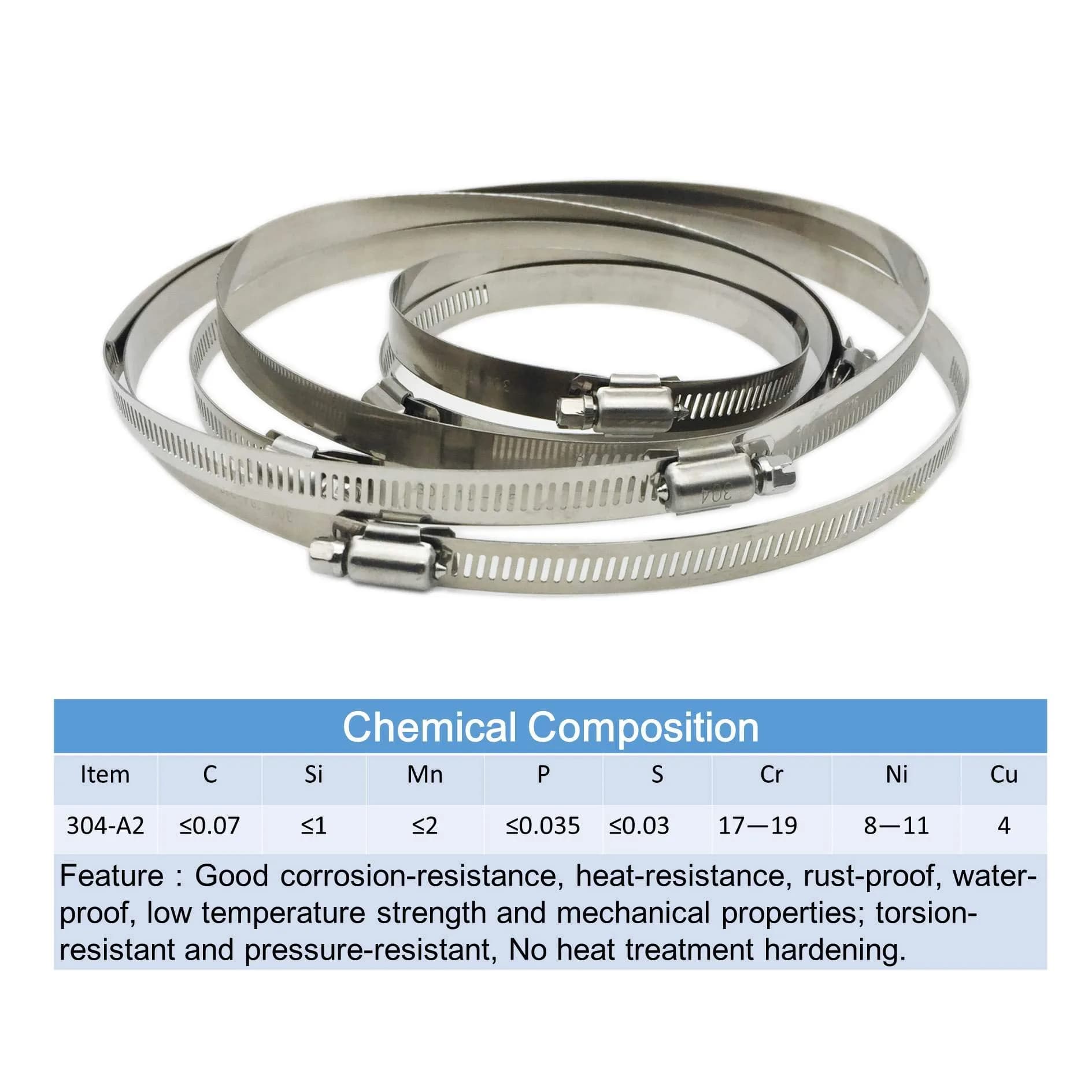 EesTeck 8 Inch 304 Stainless Steel Hose Clamp 4-Pack | 203.2mm (8") Diameter thumbnail 6