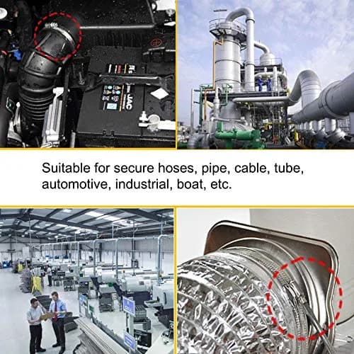 EesTeck 8 Inch 304 Stainless Steel Hose Clamp 4-Pack | 203.2mm (8") Diameter thumbnail 7
