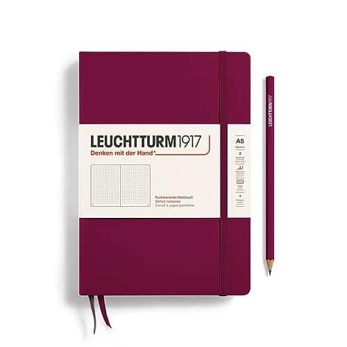 LEUCHTTURM1917 Notebook Hardcover Medium A5 251 Pages | Squared, Port Red thumbnail 1