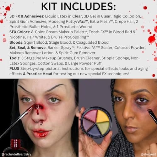 Mehron Makeup Special FX Kit with Practice Head | All-Inclusive SFX Makeup Set for Creators thumbnail 6