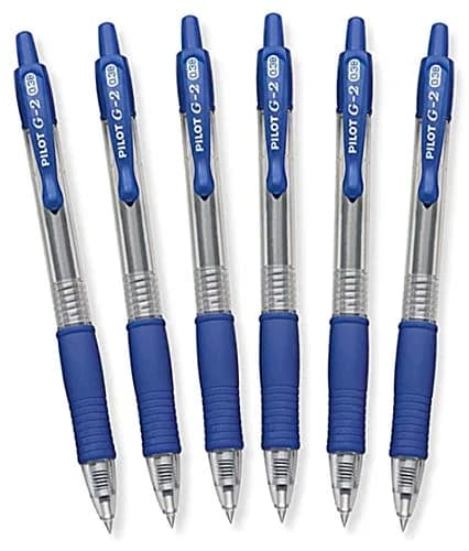 Pilot G2 Retractable Gel Ink Roller Ball Pens Ultra Fine | Blue, Pack of 6, Refillable thumbnail 1