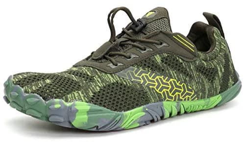 WHITIN Men's Wide Toe Box Trail Running Minimalist Shoes, Green, 9 | Zero Drop, Vegan, Natural Comfort — W20 Green