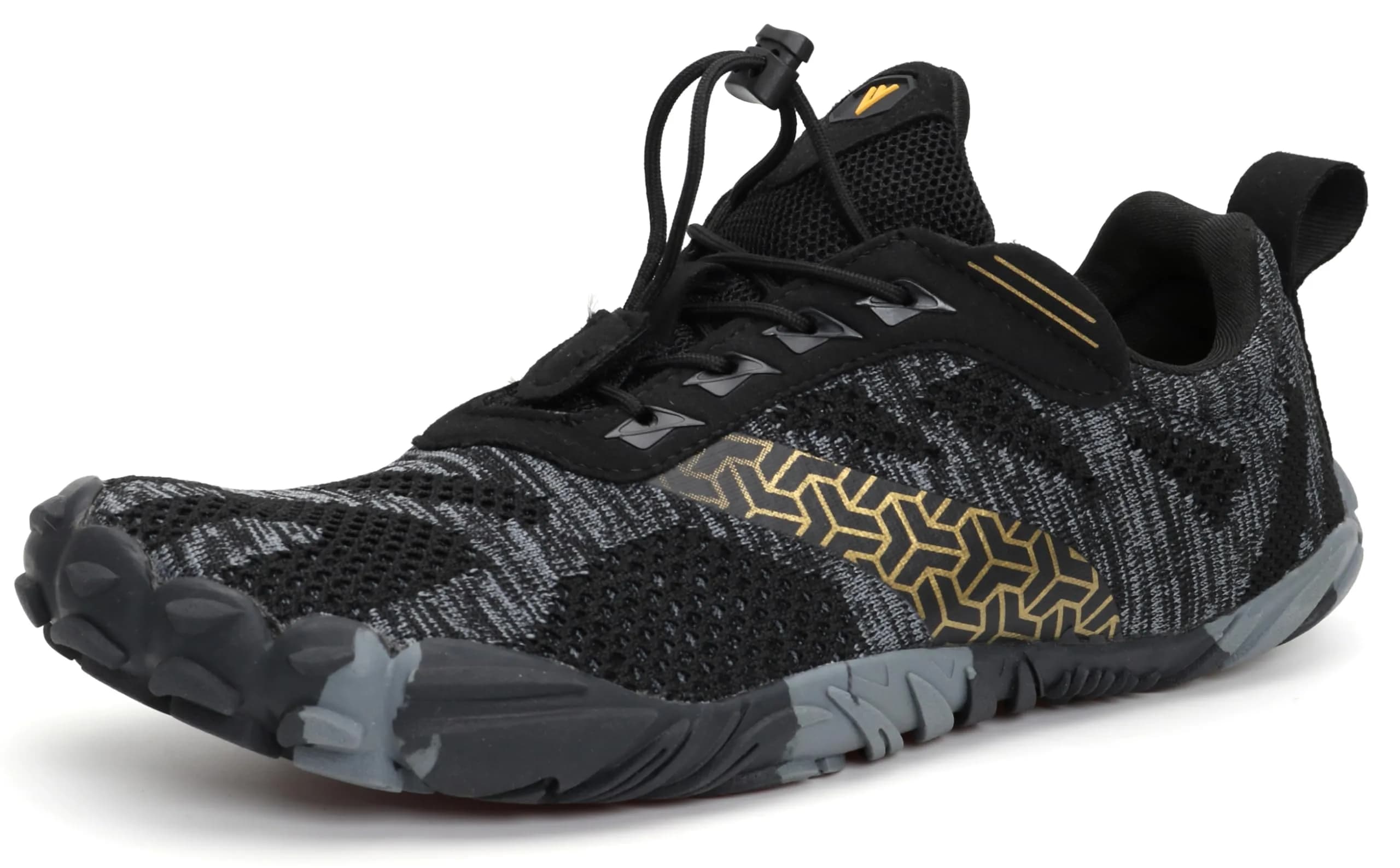 WHITIN Men's Wide Toe Box Trail Running Minimalist Shoes, Black, 9 | Zero Drop, Vegan