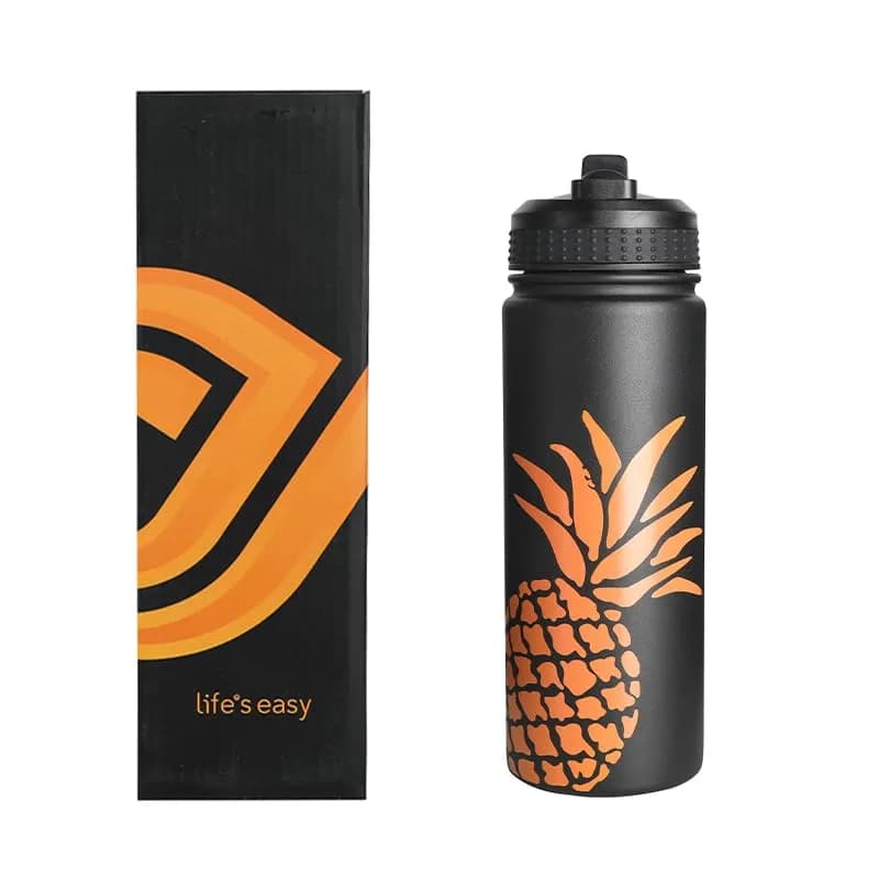 Life's Easy Stainless Steel Insulated Water Bottle 18 oz | Hot & Cold Drinks, Slip-Free Grip
