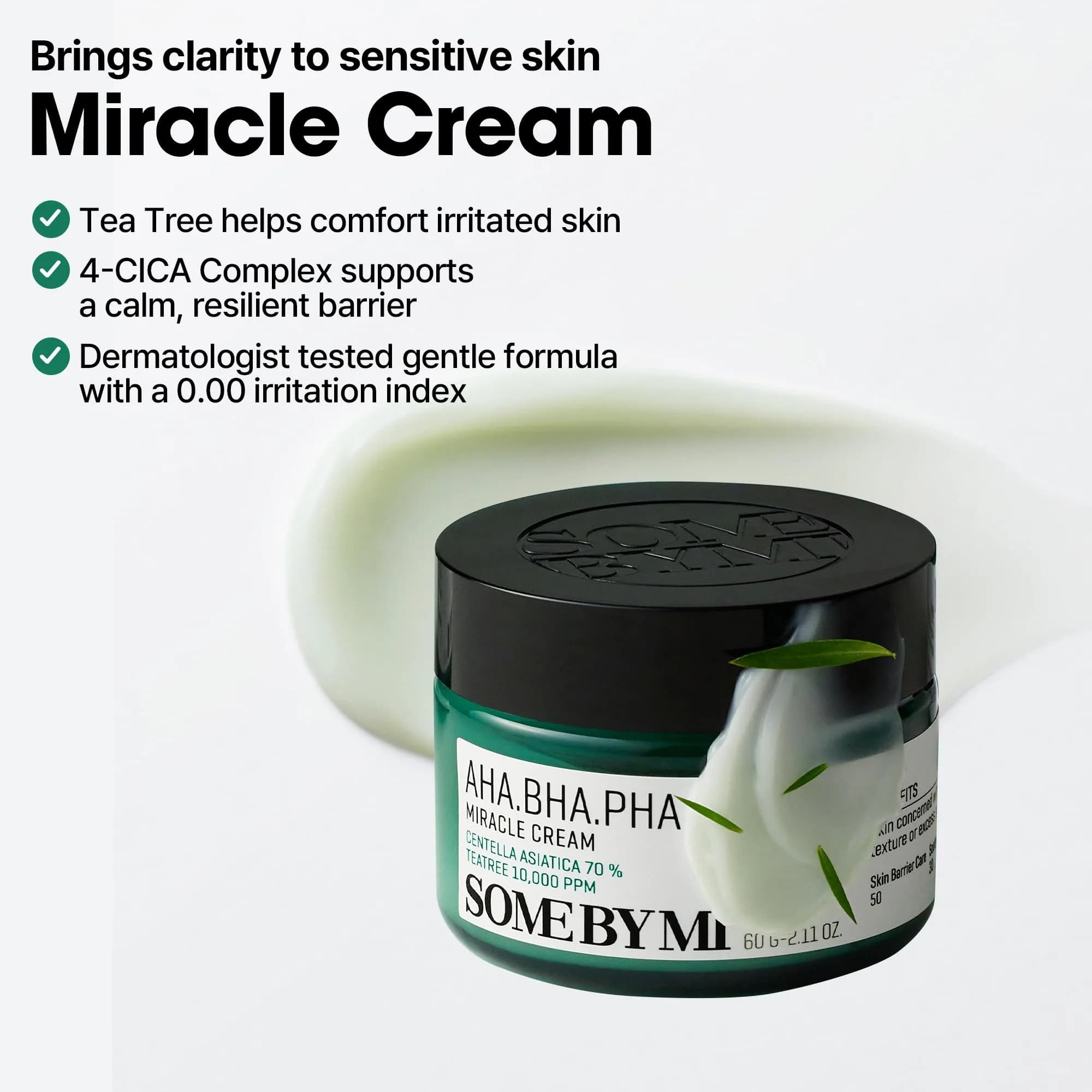 SOME BY MI AHA BHA PHA Miracle Cream 60ml (2.02 Fl Oz) | Mild Refining & Centella Face Moisturizer - view 5