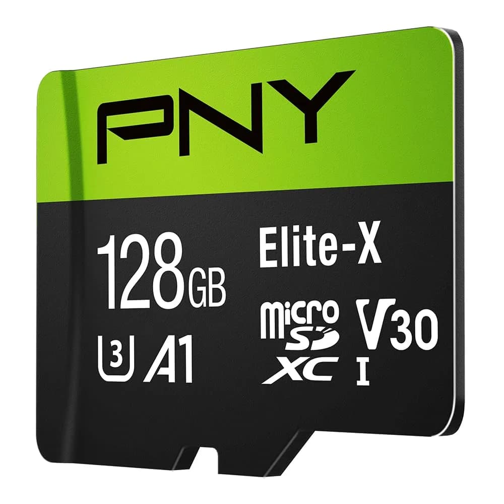 PNY 128GB Elite-X microSDXC Flash Memory Card | U3 V30 A1 Class 10 for 4K HD & App Performance — 128GB