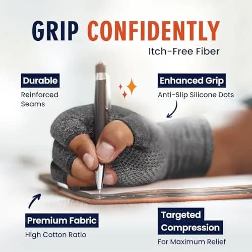 Dr. Frederick's Original Grippy Compression Gloves, Fingerless, L | Targeted Arthritis & Support thumbnail 2