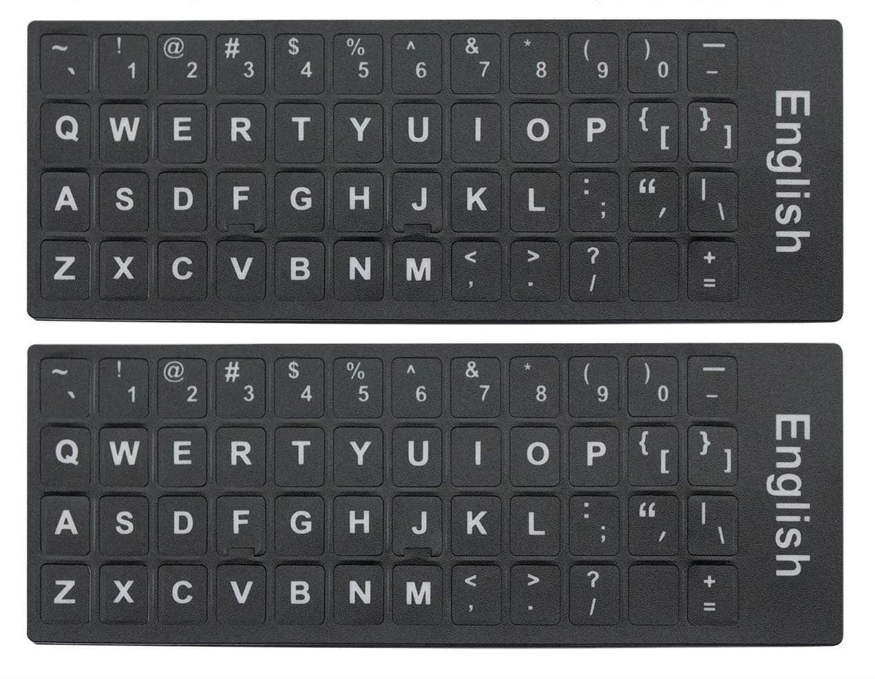 UHamn English Letters Keyboard Sticker 2-Pack | Universal Laptop & Desktop Key Skin