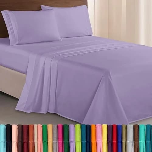 Elegant Comfort Microfiber Bed Sheet Set Twin/Twin XL | Wrinkle & Fade Resistant, 1500 Thread Count, Lavender thumbnail 1