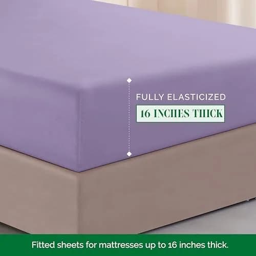 Elegant Comfort Microfiber Bed Sheet Set Twin/Twin XL | Wrinkle & Fade Resistant, 1500 Thread Count, Lavender thumbnail 4