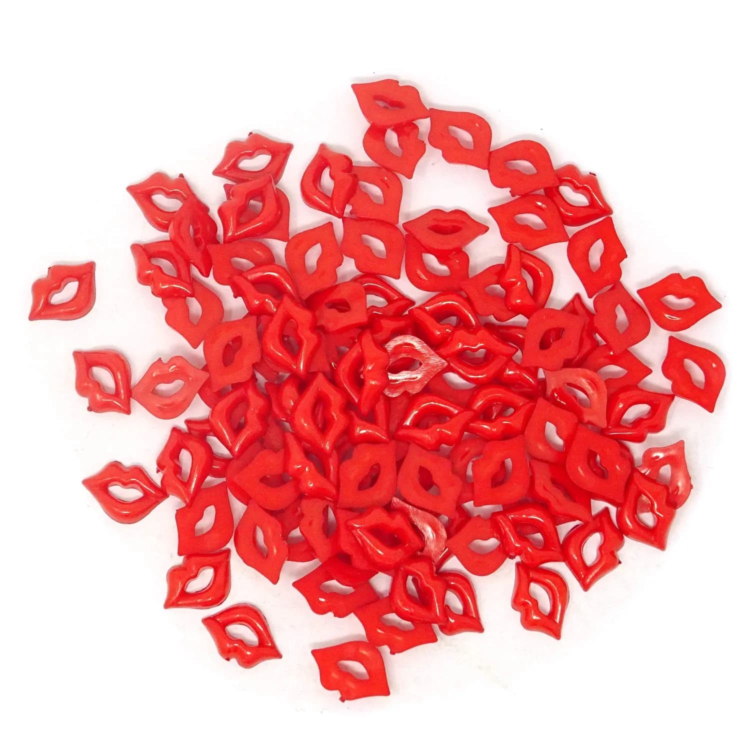 Honbay 100PCS DIY Lip Charm Accessories Acrylic Flatback Red 2x1.5cm | Perfect for Arts & Jewelry — Red