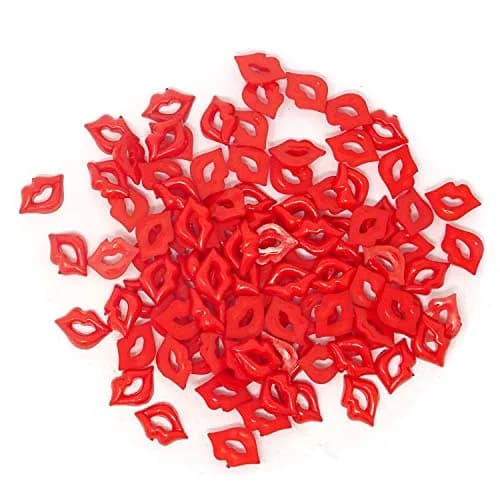 Honbay 100PCS DIY Lip Charm Accessories Acrylic Flatback Red 2x1.5cm | Perfect for Arts & Jewelry thumbnail 1