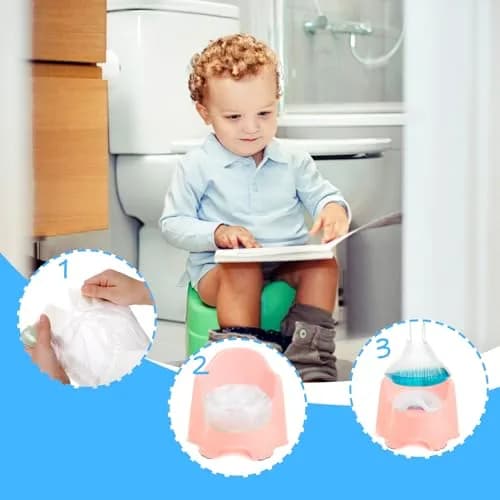 Tebery 100 Pack Portable Potty Chair Liners with Drawstring, Disposable Potty Bags for Baby Toilet Training Seat, Transparent, 16-5/8 in x 9-3/4 in (100 Count) thumbnail 7