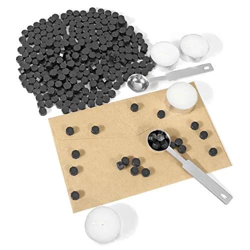 Yoption Sealing Wax Beads Kit 300 pcs Black | Elegant DIY Wax Seal Supplies for Invitations & Crafts thumbnail 4