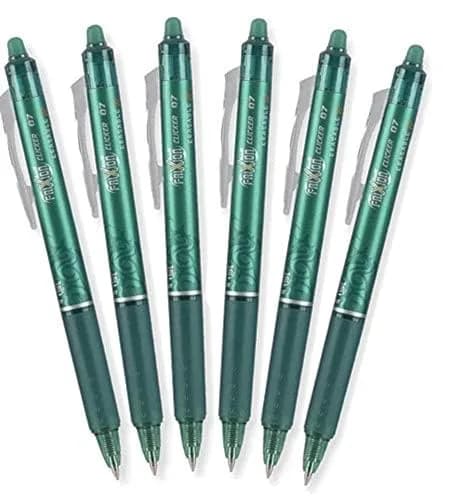 PILOT FriXion Clicker Retractable Erasable Gel Pens 0.7mm | Fine Point, Green Ink, Pack of 6 thumbnail 1