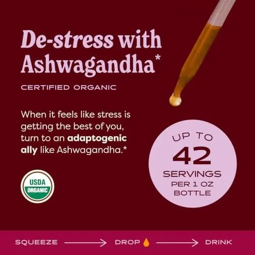 Herb Pharm Organic Ashwagandha Liquid Extract 30ml (1 Fl Oz) | USDA Organic Calming Adaptogen thumbnail 2