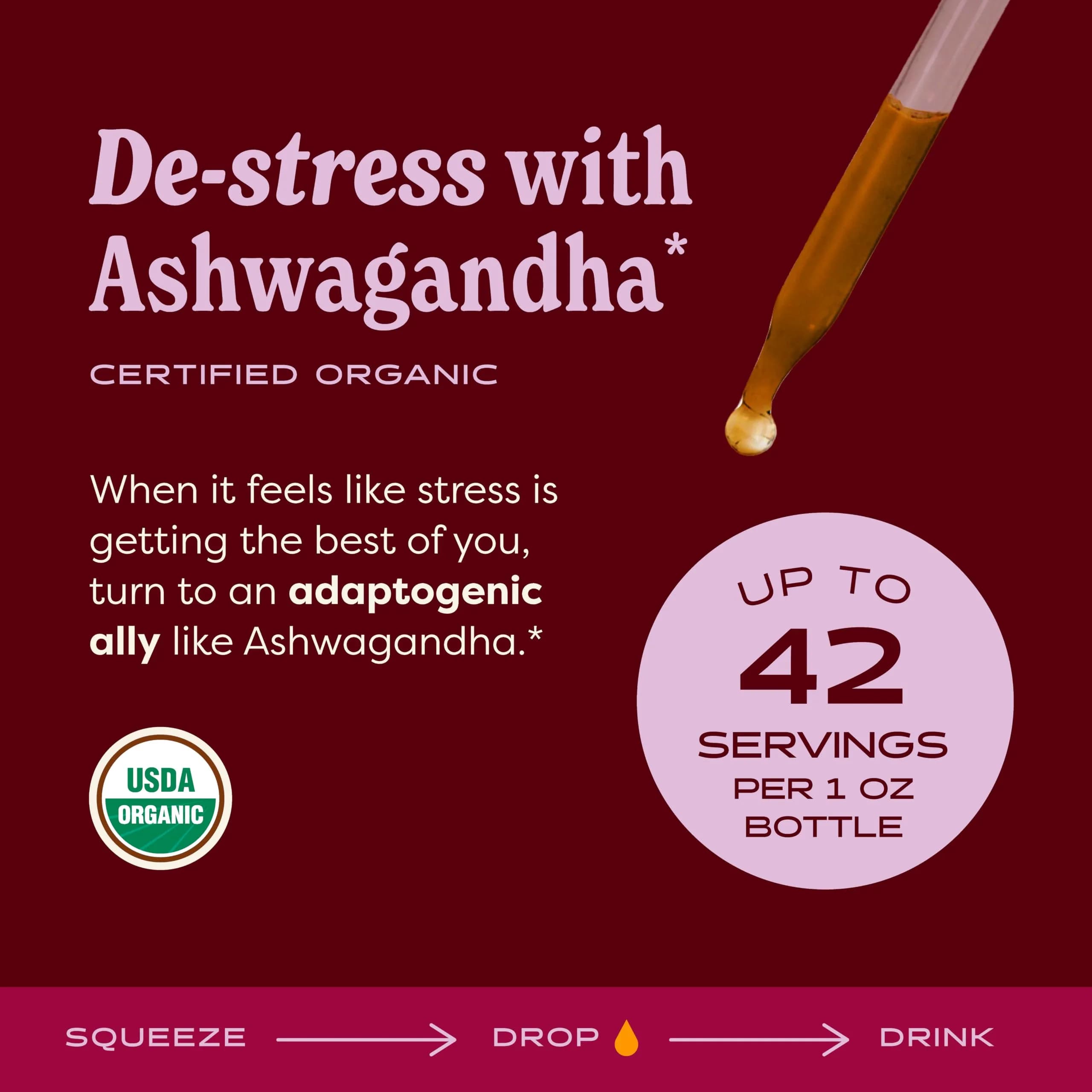Herb Pharm Organic Ashwagandha Liquid Extract 30ml (1 Fl Oz) | USDA Organic Calming Adaptogen - view 2