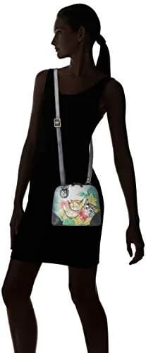 Anna by Anuschka Leather Small Multi Compartment Zip-Around Organizer, Three Kittens | Hand-Painted Artistry thumbnail 2