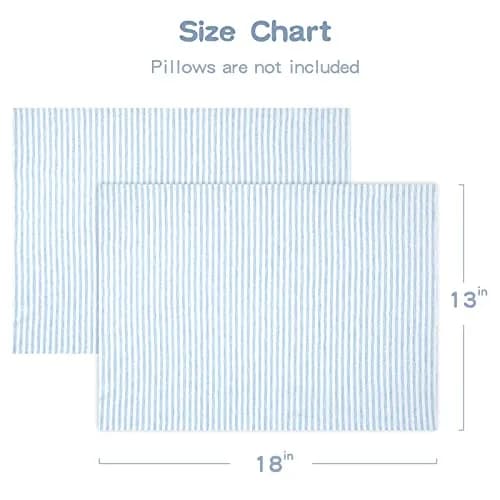Zenssia Organic Cotton Toddler Pillow Case 33x46 cm (13x18 Inches), 2 Pack Blue Stripe | Soft & Breathable Envelope Closure thumbnail 4