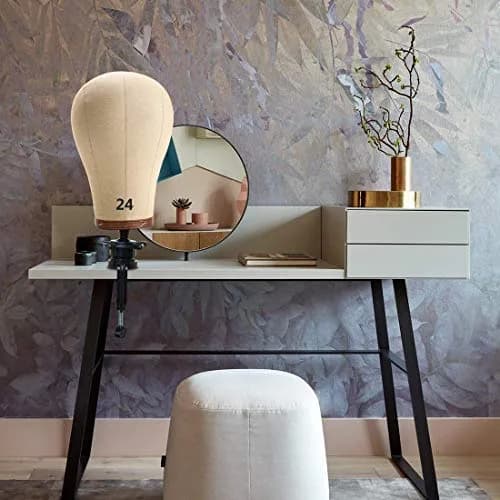 ZGCYSMHT 21''-24'' Inch Wig Head Cork Canvas Block Head with Stand for Wig Making (22 inch, Brown) | Durable & Professional thumbnail 6
