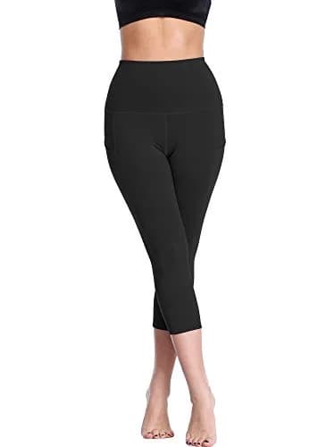 NELEUS Women's Yoga Capris 2 Pack High Waist Tummy Control with Pockets | Stretch & Non See-Through Fabric (Small) thumbnail 4
