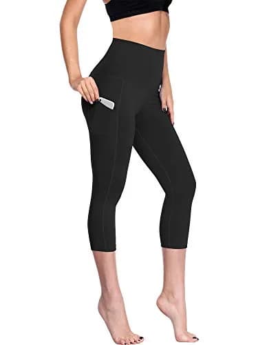 NELEUS Women's Yoga Capris 2 Pack High Waist Tummy Control with Pockets | Stretch & Non See-Through Fabric (Small) thumbnail 5