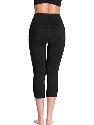 NELEUS Women's Yoga Capris 2 Pack High Waist Tummy Control with Pockets | Stretch & Non See-Through Fabric (Small) thumbnail 3