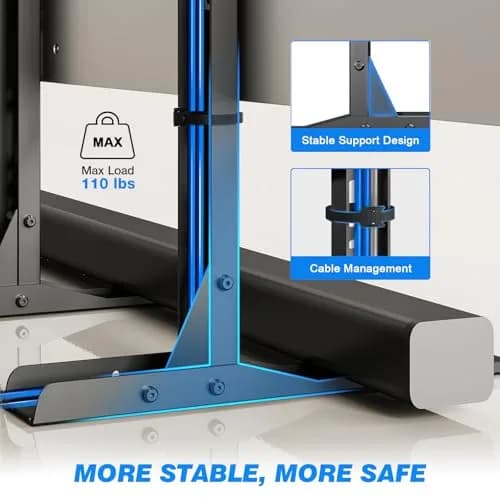 Rfiver Universal TV Stand Mount for 20-75 inch Flat Curved TVs | Supports 110 lbs & VESA 800x600mm thumbnail 4