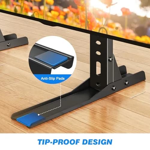 Rfiver Universal TV Stand Mount for 20-75 inch Flat Curved TVs | Supports 110 lbs & VESA 800x600mm thumbnail 6
