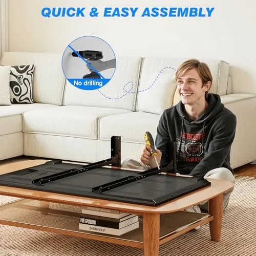 Rfiver Universal TV Stand Mount for 20-75 inch Flat Curved TVs | Supports 110 lbs & VESA 800x600mm thumbnail 8